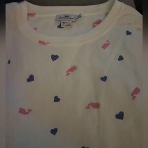 Vineyard Vines White Sweatshirt with Pink and Blue Accents